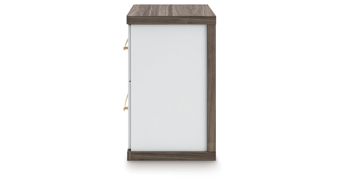 Kendanport Brown/White Nightstand from Ashley - Luna Furniture