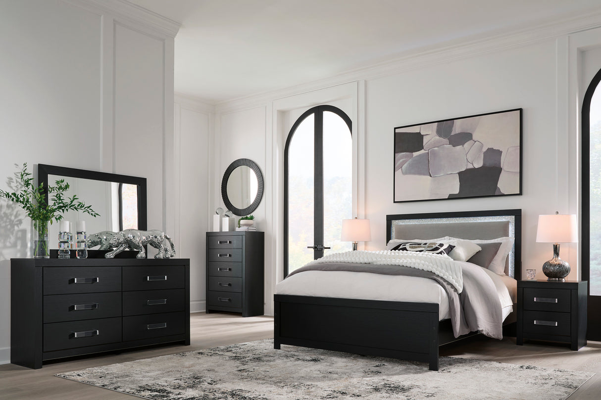 Maeling Black Upholstered Panel Bedroom Set from Ashley - Luna Furniture