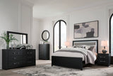 Maeling Black Upholstered Panel Bedroom Set from Ashley - Luna Furniture