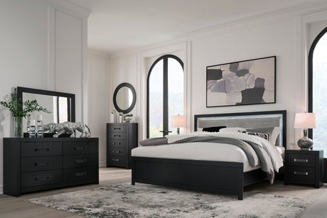Maeling Black Upholstered Panel Bedroom Set from Ashley - Luna Furniture