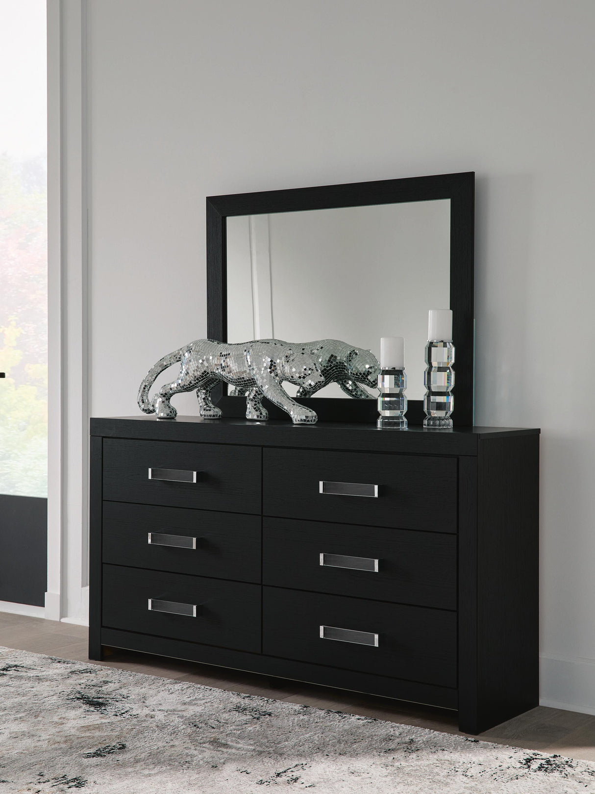 Maeling Black Dresser and Mirror from Ashley - Luna Furniture