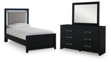 Maeling Twin Upholstered Panel Bed, Dresser and Mirror from Ashley - Luna Furniture