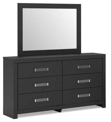 Maeling Black Queen Panel Bed, Dresser, Mirror and Nightstand from Ashley - Luna Furniture