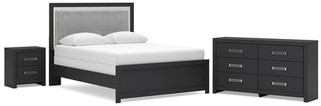 Maeling Queen Upholstered Panel Bed, Dresser and Nightstand from Ashley - Luna Furniture