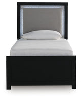 Maeling Twin Upholstered Panel Bed, Dresser and Mirror from Ashley - Luna Furniture