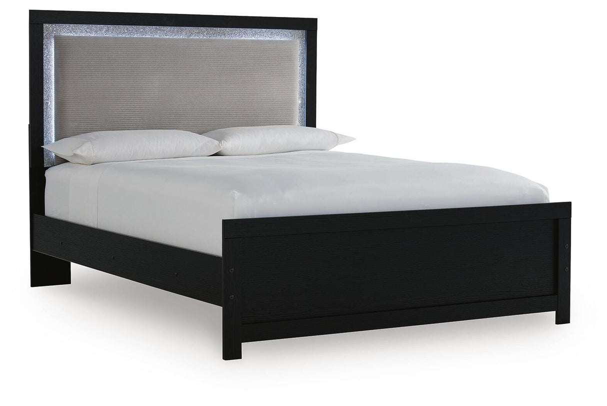 Maeling Queen Upholstered Panel Bed, Dresser and Mirror from Ashley - Luna Furniture