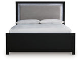 Maeling Queen Upholstered Panel Bed, Dresser and Mirror from Ashley - Luna Furniture