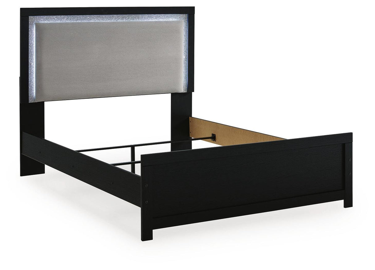 Maeling Black Queen Upholstered Panel Bed from Ashley - Luna Furniture