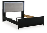 Maeling Black Queen Upholstered Panel Bed from Ashley - Luna Furniture