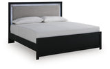 Maeling Black King Upholstered Panel Bed from Ashley - Luna Furniture