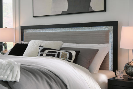 Maeling Black King Upholstered Panel Bed from Ashley - Luna Furniture