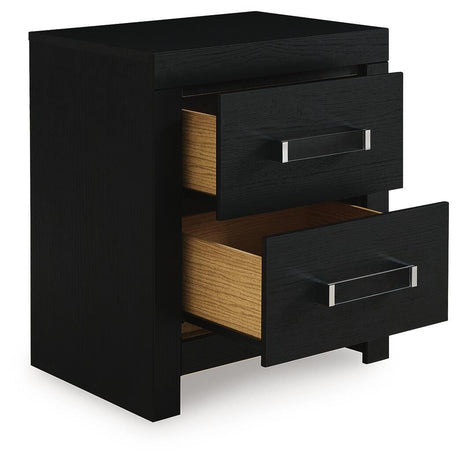 Maeling Black Queen Upholstered Panel Bed, Dresser and Nightstand from Ashley - Luna Furniture