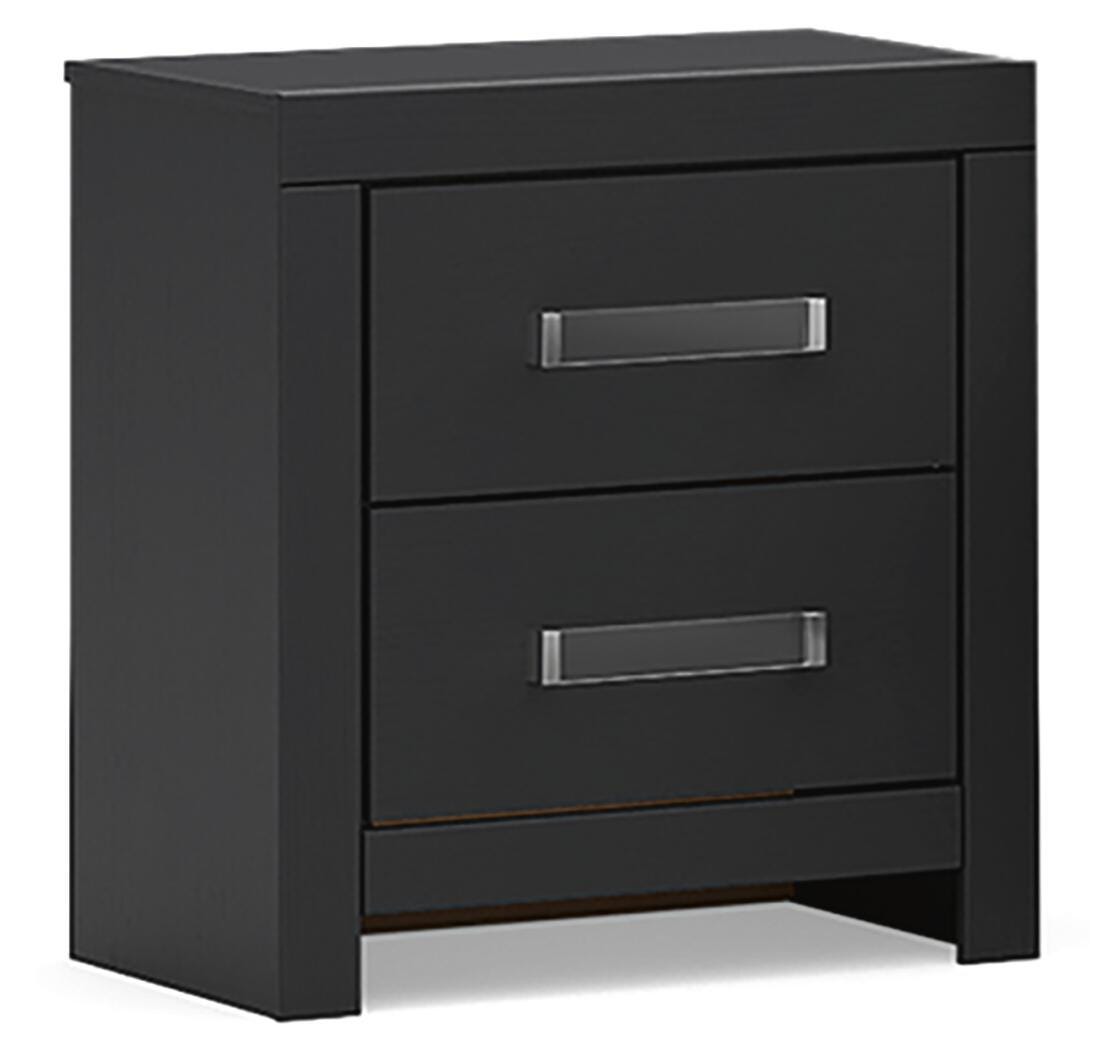 Maeling Black Queen Panel Bed, Dresser, Mirror and Nightstand