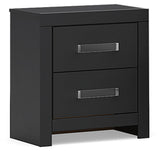 Maeling Black Queen Panel Bed, Dresser, Mirror and Nightstand