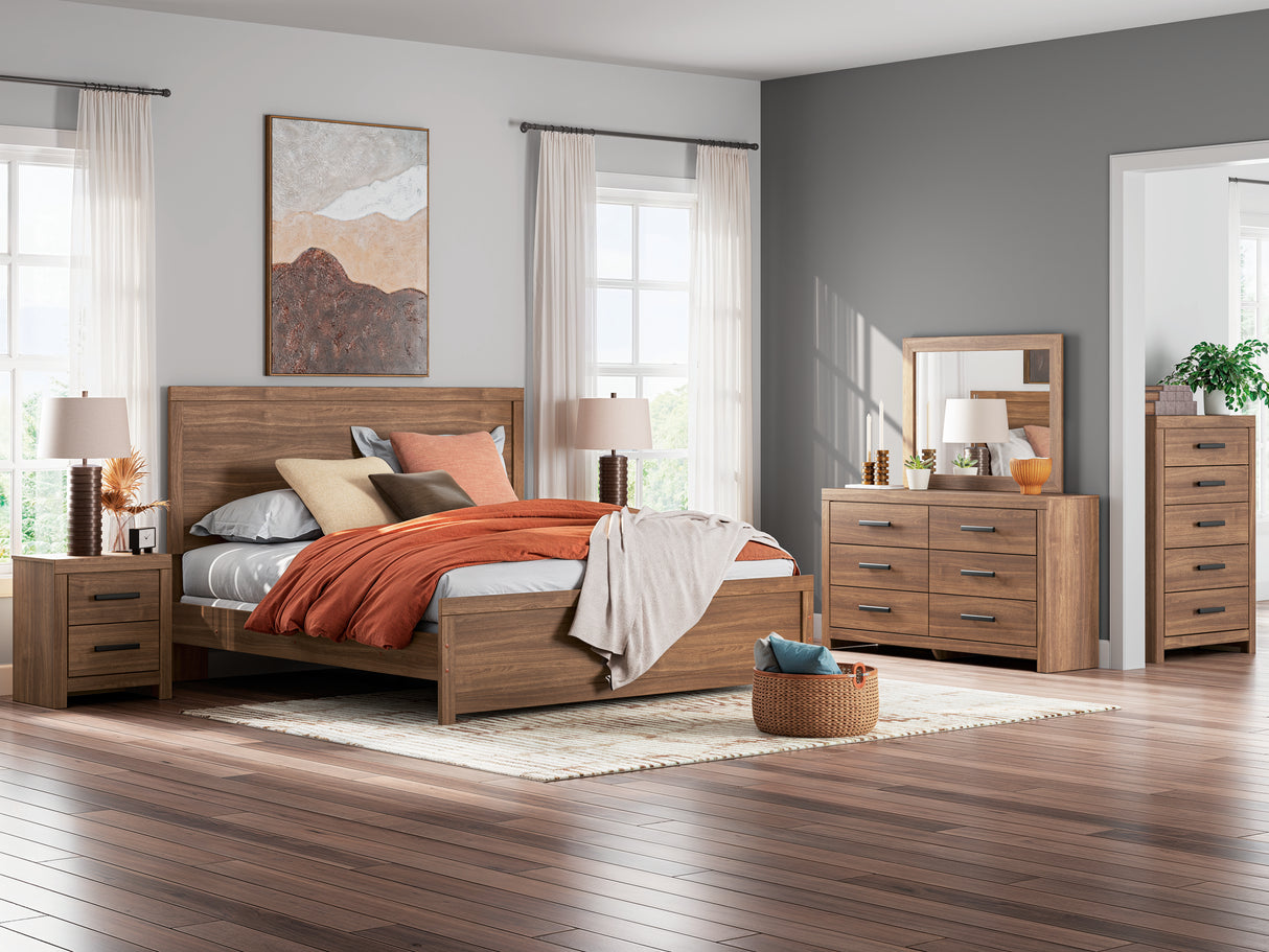 Ashley Furniture Broachmyn Auburn Queen Panel Bed, Dresser and Mirror