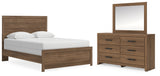 Broachmyn Auburn Queen Panel Bed, Dresser and Mirror from Ashley Furniture - Luna Furniture