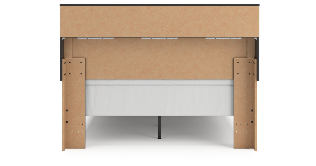 Broachmyn Black/Gray Queen Bookcase Panel Bed from Ashley - Luna Furniture