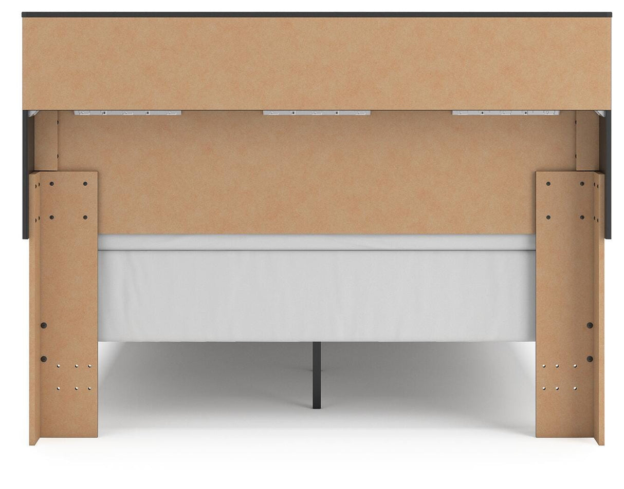 Broachmyn Black/Gray Queen Bookcase Panel Bed, Dresser and Nightstand from Ashley - Luna Furniture