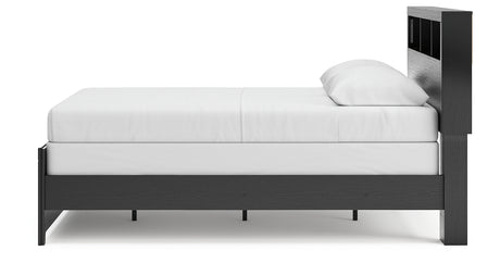 Broachmyn Black/Gray Queen Bookcase Panel Bed from Ashley - Luna Furniture