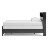 Broachmyn Black/Gray Queen Bookcase Panel Bed, Chest and Nightstand from Ashley Furniture - Luna Furniture