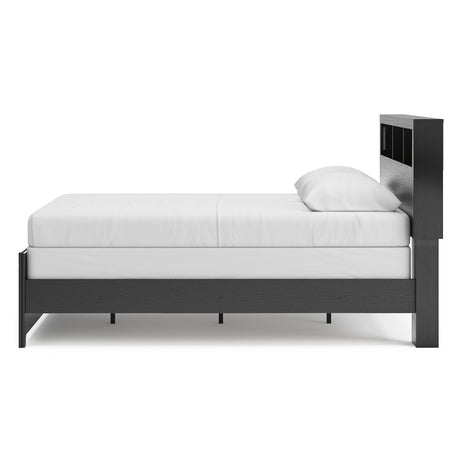 Broachmyn Black/Gray Queen Bookcase Panel Bed, Chest and Nightstand from Ashley Furniture - Luna Furniture