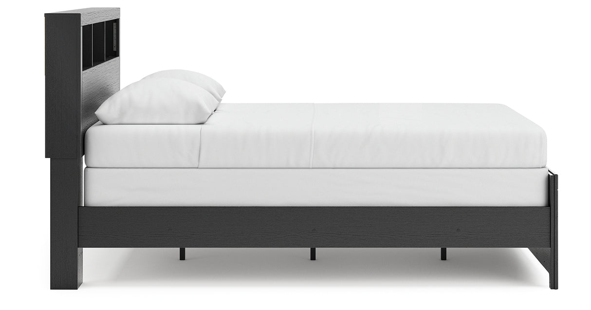 Broachmyn Black/Gray Queen Bookcase Panel Bed from Ashley - Luna Furniture