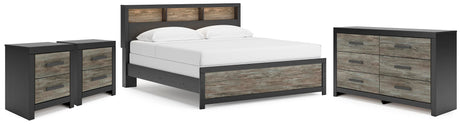 Broachmyn Black/Gray King Panel Bed, Dresser and 2 Nightstands from Ashley Furniture - Luna Furniture