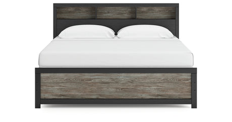 Broachmyn Black/Gray King Bookcase Panel Bed from Ashley - Luna Furniture