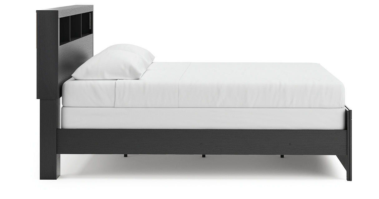 Broachmyn Black/Gray King Bookcase Panel Bed from Ashley Furniture - Luna Furniture