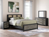 Broachmyn Black/Gray LED Bookcase Panel Bedroom Set from Ashley - Luna Furniture