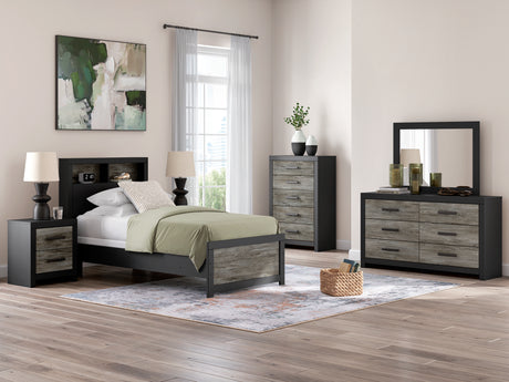 Broachmyn Black/Gray Bookcase Youth Panel Bedroom Set from Ashley - Luna Furniture