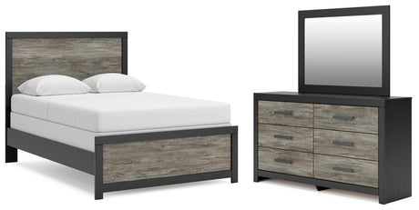 Broachmyn Black/Gray Full Panel Bed, Dresser and Mirror from Ashley - Luna Furniture