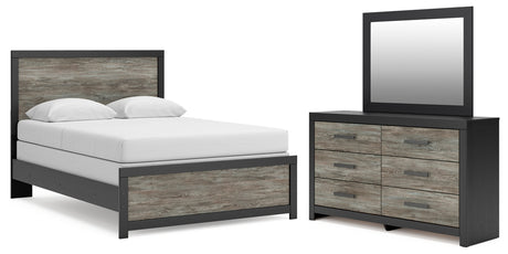 Broachmyn Black/Gray Queen Panel Bed, Dresser and Mirror from Ashley - Luna Furniture
