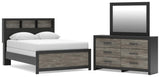 Broachmyn Black/Gray Full Bookcase Bed, Dresser and Mirror from Ashley - Luna Furniture