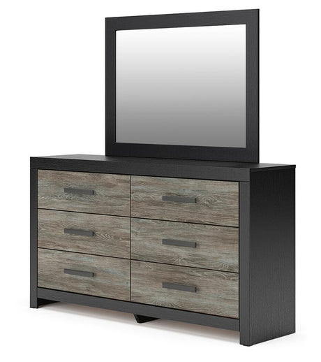 Broachmyn Black/Gray Full Bookcase Bed, Dresser and Mirror from Ashley - Luna Furniture