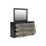 Broachmyn Black/Gray LED Bookcase Panel Bedroom Set from Ashley - Luna Furniture