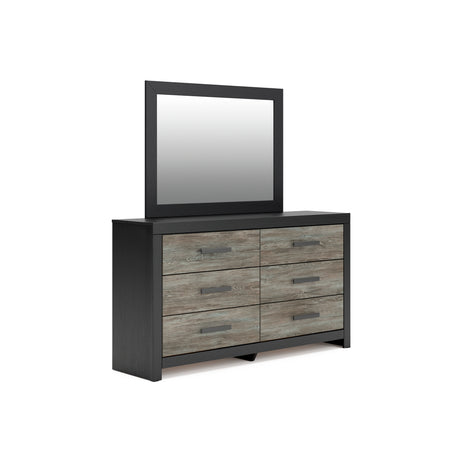 Broachmyn Black/Gray LED Bookcase Panel Bedroom Set from Ashley - Luna Furniture