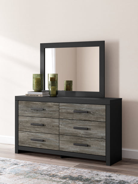 Broachmyn Black/Gray Full Bookcase Bed, Dresser and Mirror from Ashley - Luna Furniture