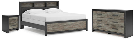 Broachmyn Black/Gray King Panel Bed, Dresser, and Nightstand from Ashley - Luna Furniture