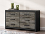 Broachmyn Black/Gray Queen Bookcase Panel Bed, Dresser and Nightstand from Ashley - Luna Furniture