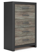 Broachmyn Black/Gray Queen Bookcase Panel Bed, Chest and Nightstand from Ashley Furniture - Luna Furniture