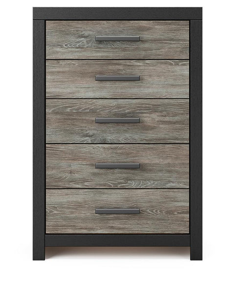 Broachmyn Black/Gray Queen Bookcase Panel Bed, Chest and Nightstand from Ashley Furniture - Luna Furniture