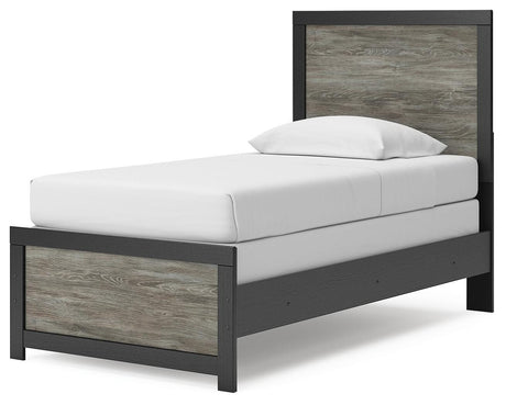 Broachmyn Black/Gray Twin Panel Bed, Dresser and Mirror from Ashley Furniture - Luna Furniture