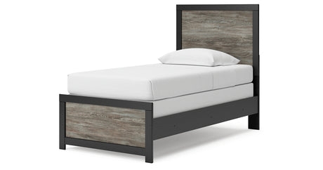Broachmyn Black/Gray Twin Panel Bed, Dresser and Mirror from Ashley Furniture - Luna Furniture