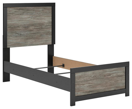 Broachmyn Black/Gray Twin Panel Bed, Dresser and Mirror from Ashley Furniture - Luna Furniture