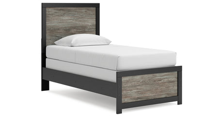 Broachmyn Black/Gray Twin Panel Bed, Dresser and Mirror from Ashley Furniture - Luna Furniture