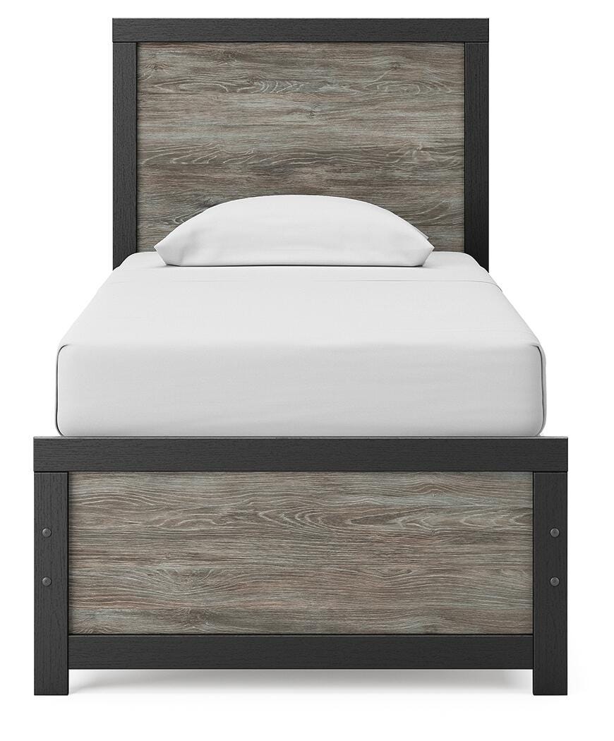 Broachmyn Black/Gray Twin Panel Bed, Dresser and Mirror from Ashley Furniture - Luna Furniture
