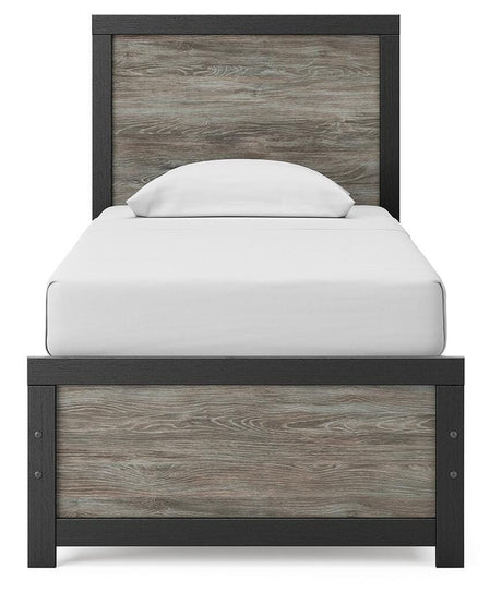 Broachmyn Black/Gray Twin Panel Bed, Dresser and Mirror from Ashley Furniture - Luna Furniture