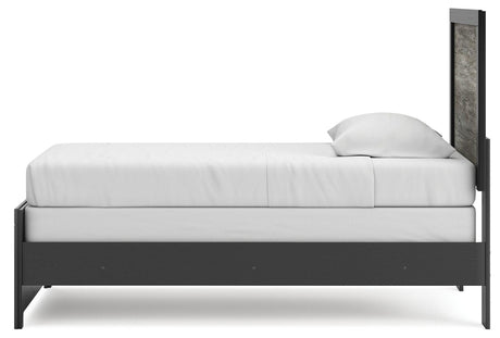 Broachmyn Black/Gray Twin Panel Bed, Dresser and Mirror from Ashley Furniture - Luna Furniture
