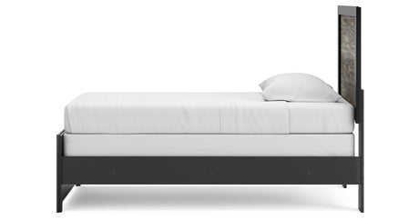 Broachmyn Black/Gray Twin Panel Bed, Dresser and Mirror from Ashley Furniture - Luna Furniture